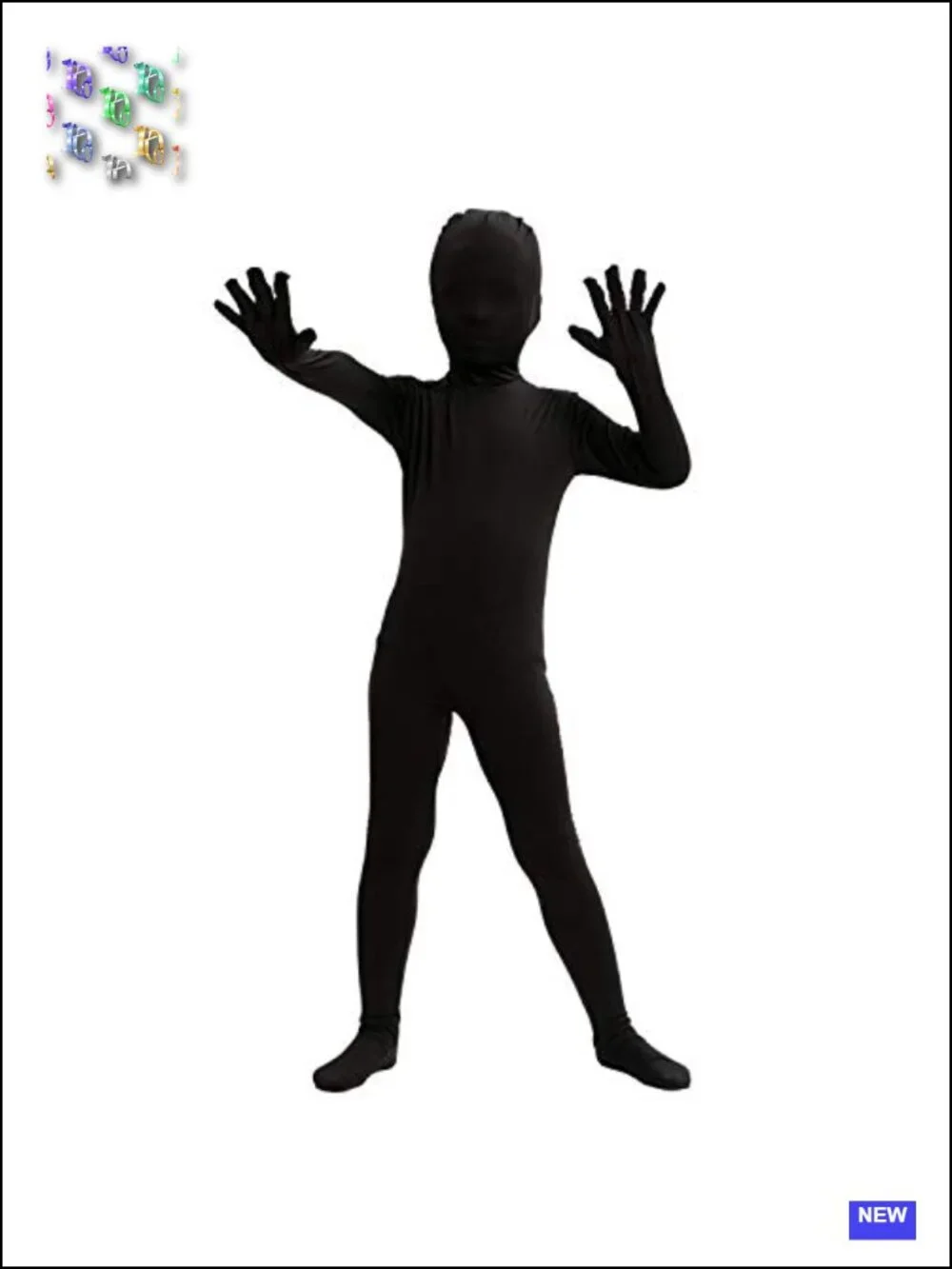 Kids Invisible Shadow Costume Bodysuit with Hood, Halloween Dress Up